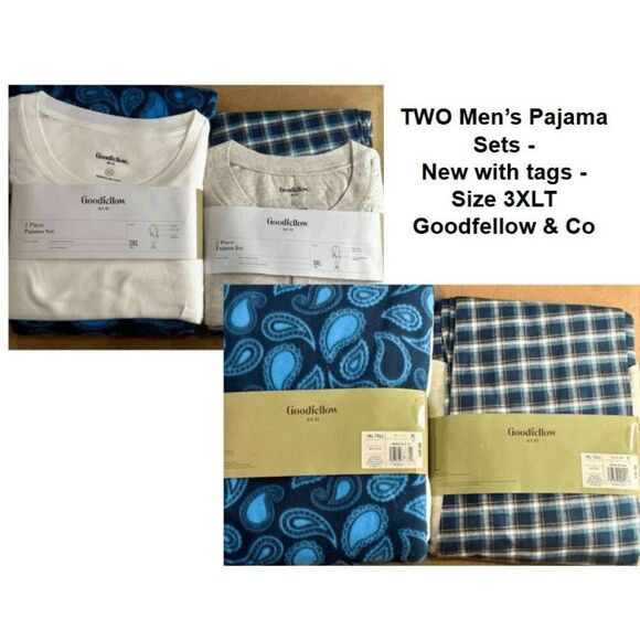 Goodfellow TWO NEW PAJAMA SETS mens size 3XLT - Picture 1 of 8